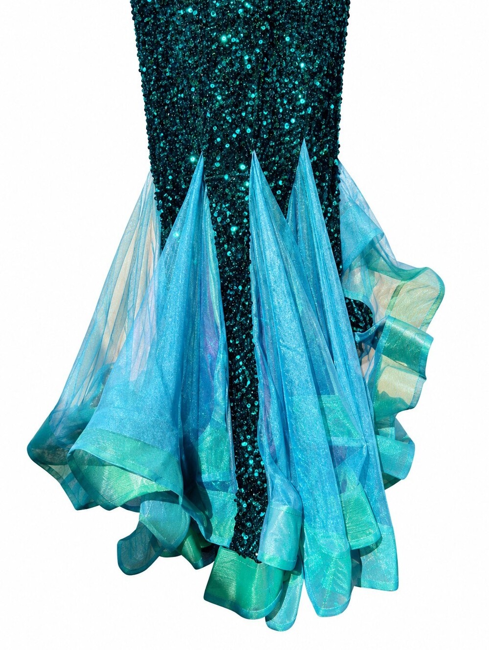 Alisa & Leo Emerald Sequin Mermaid Formal Gown Prom Dress One Shoulder 11Y - Picture 5 of 14